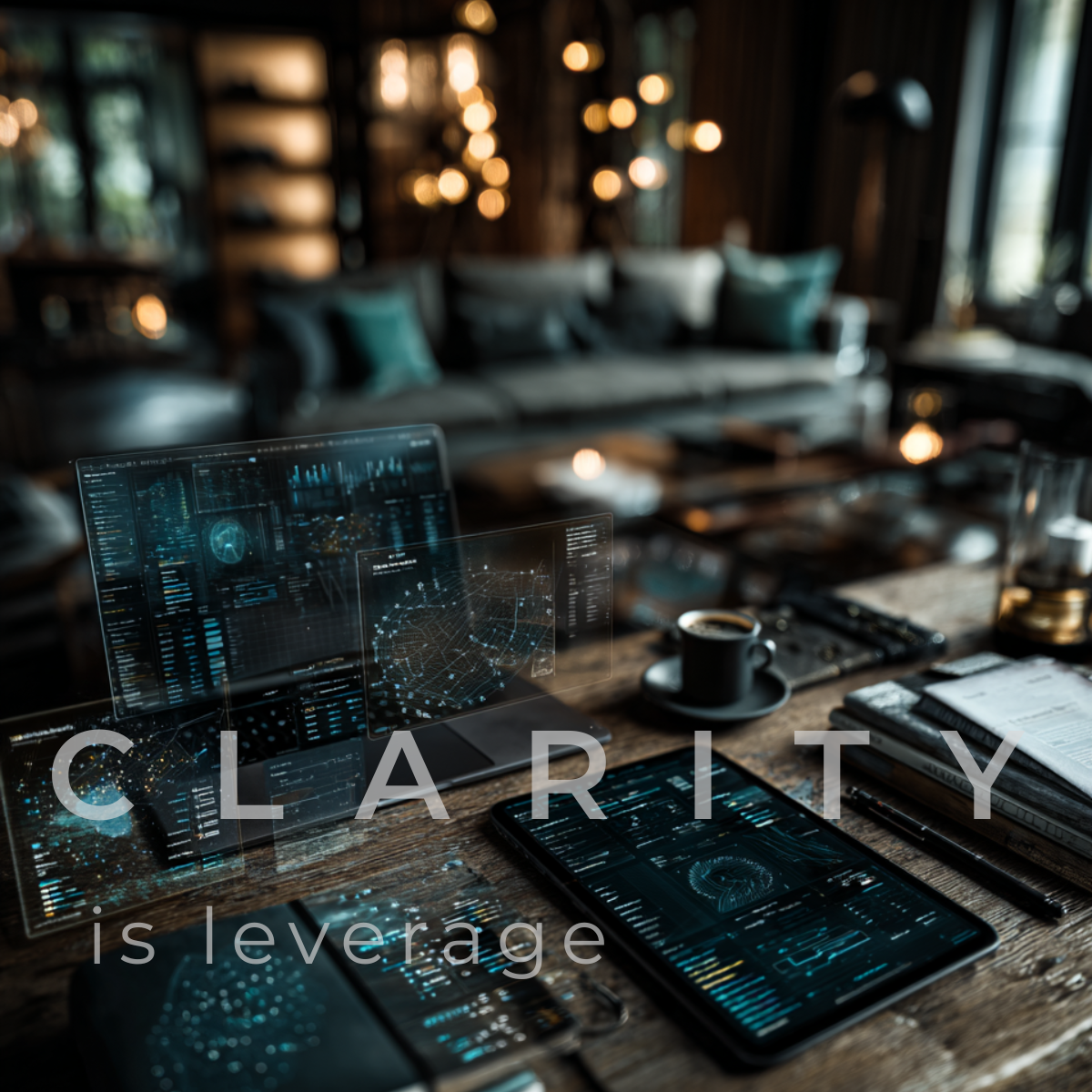 A modern strategic workspace — clarity as leverage